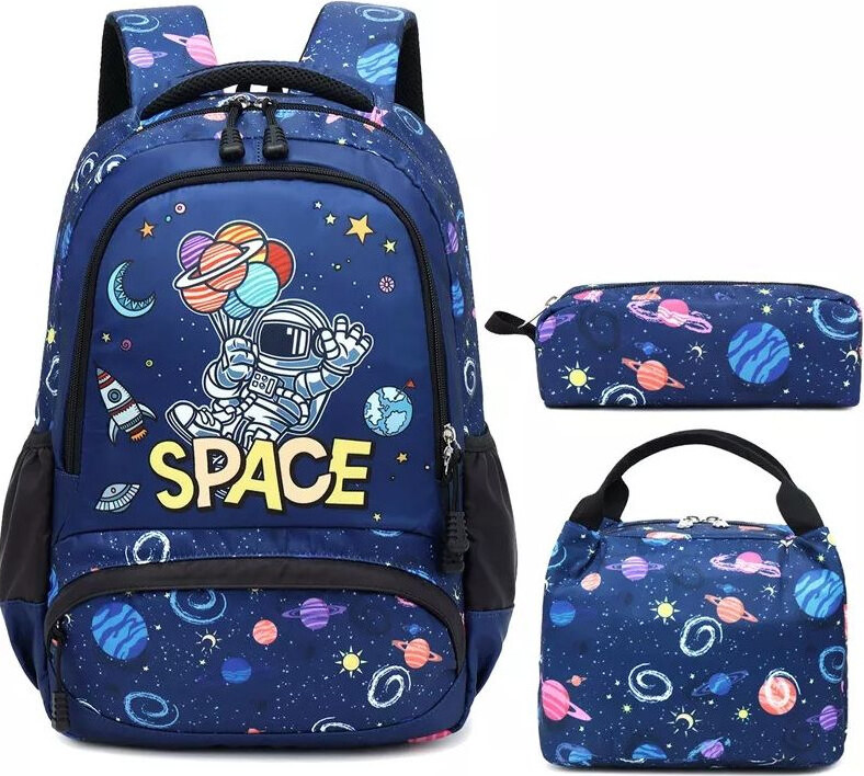 Meisohua Meiso chlapčenský školský batoh set 3v1 Kozmo Space 16L