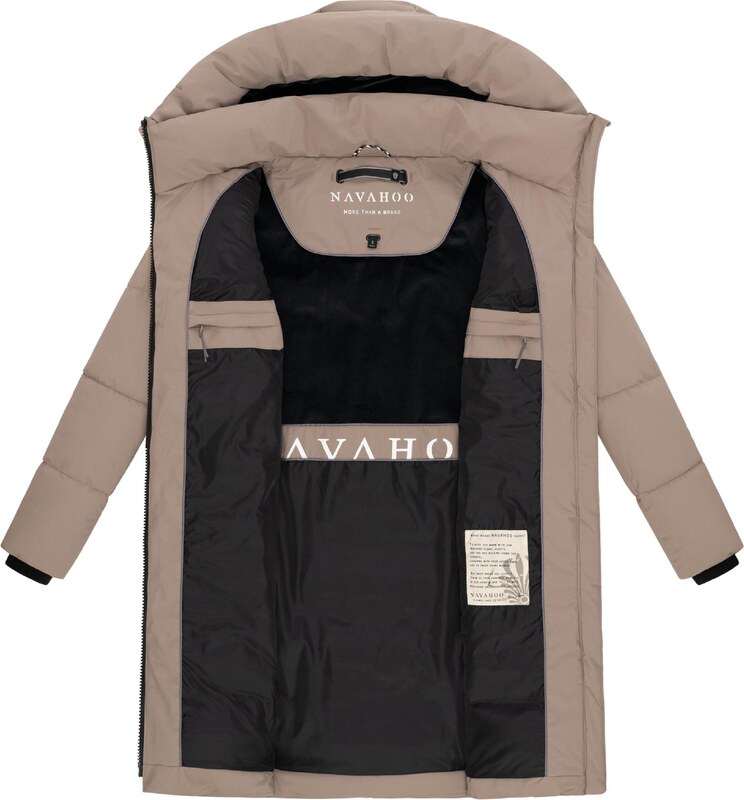 NAVAHOO Zimný kabát 'Mondnebel XIV' mokka / čierna
