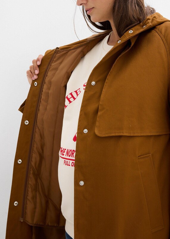 bonprix Materský kabát 6v1, odpudzujúci vodu, na nosenie detí, vyberateľná vesta, farba hnedá