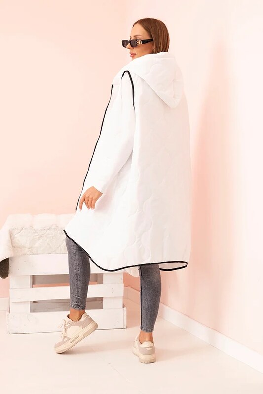 Kesi Dámske Plus veľkosť prešívaná vesta s kapucňou na zips Janina