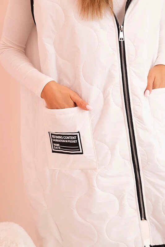 Kesi Dámske Plus veľkosť prešívaná vesta s kapucňou na zips Janina