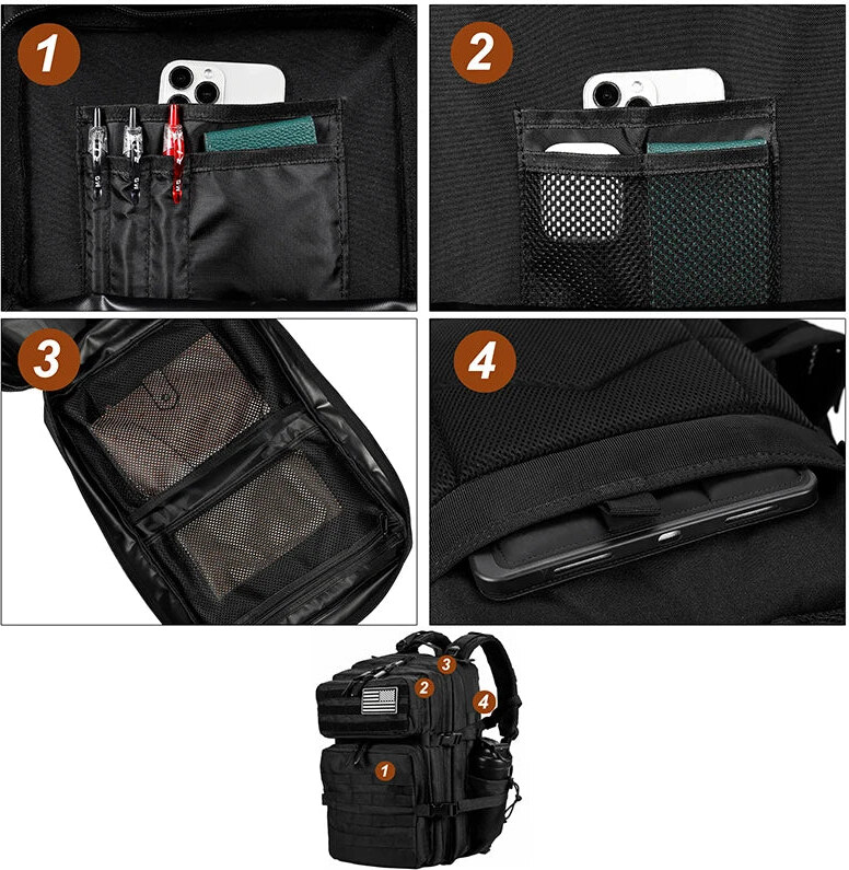 TOP FASHION Taktický batoh 25–45L – outdoorový ruksak s držákem lahve