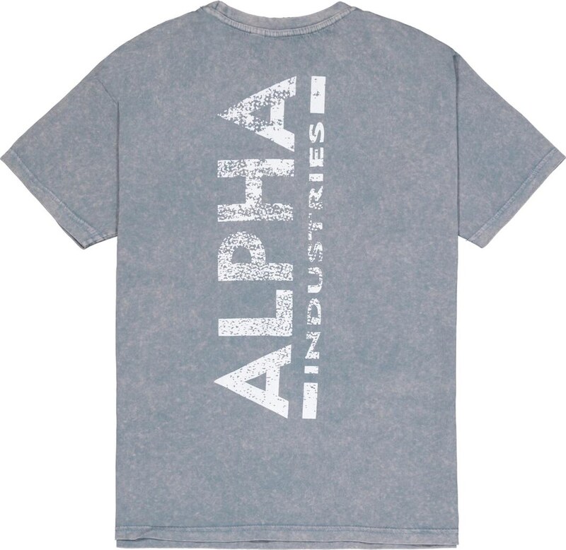 ALPHA INDUSTRIES Tričko modrá / sivá / biela