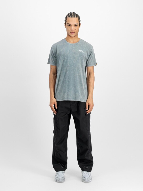 ALPHA INDUSTRIES Tričko modrá / sivá / biela