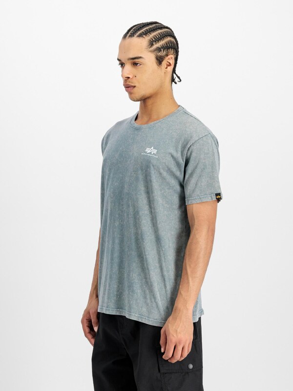 ALPHA INDUSTRIES Tričko modrá / sivá / biela