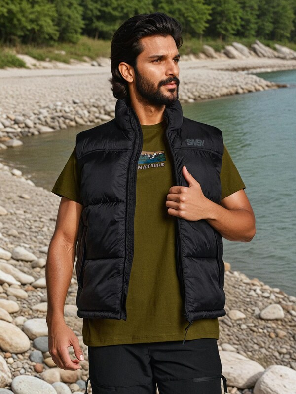 Sinsay - Prešívaná vesta so stojačikom - čierna