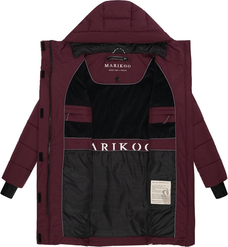 MARIKOO Zimný kabát 'Kaituu XVI' vínovo červená
