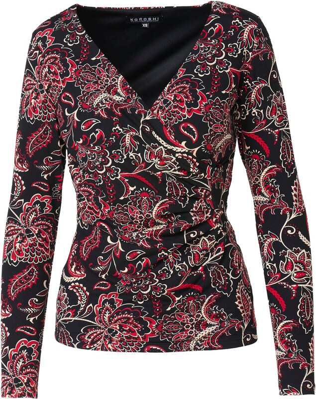 KOROSHI Tričko červená / čierna / biela