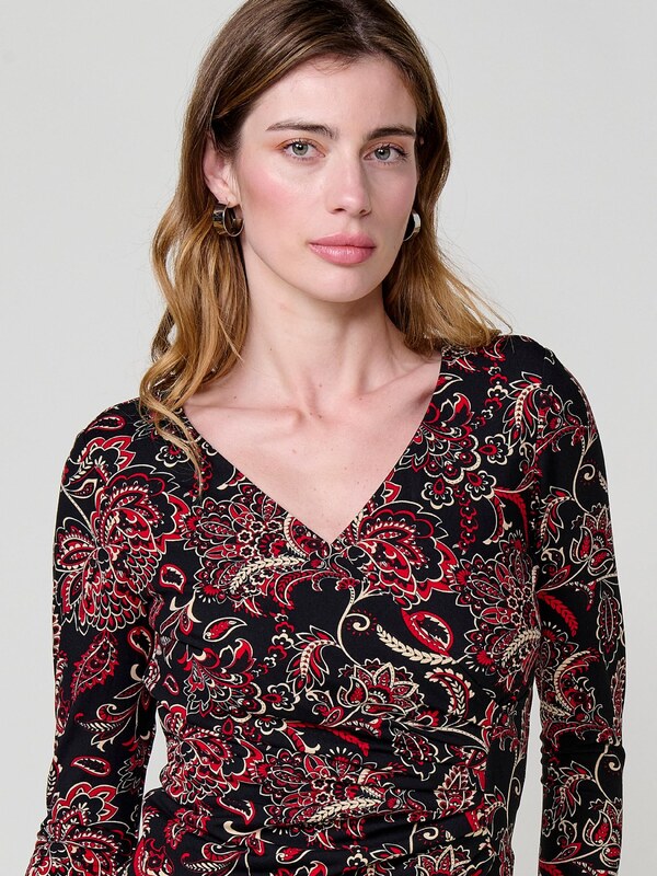 KOROSHI Tričko červená / čierna / biela