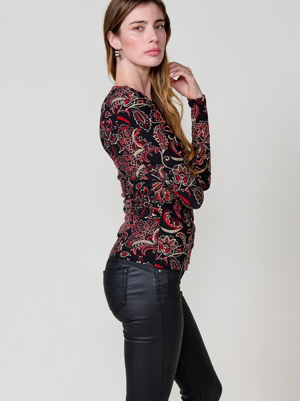 KOROSHI Tričko červená / čierna / biela