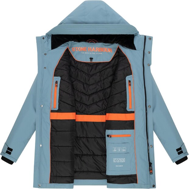 STONE HARBOUR Zimná parka 'Netaan XX' modrosivá / čierna