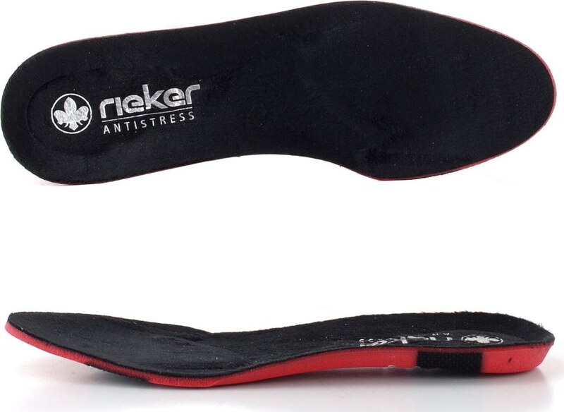 Rieker elegantná členková obuv na podpätku čierna 77667-00