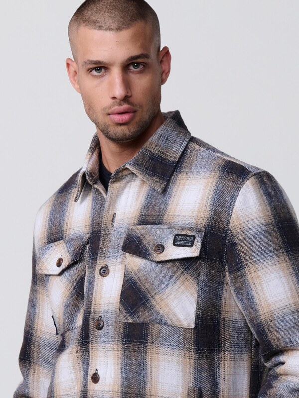 KOROSHI Prechodná bunda svetlohnedá / tmavohnedá