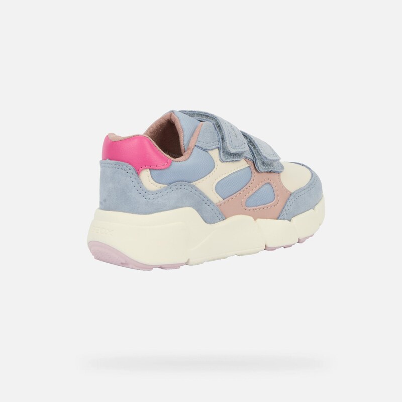 Light Blue Girls Sneakers Geox Flexyper Mini - Girls
