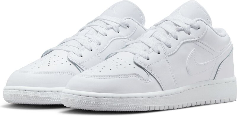 Air Jordan 1 Low "Triple White" (GS) - Detské - Tenisky Jordan - Biele - 553560-136