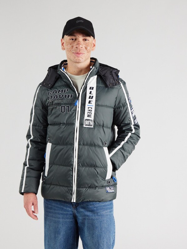 CAMP DAVID Zimná bunda jedľová / biela