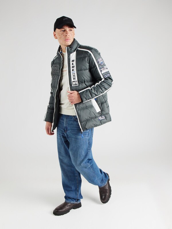 CAMP DAVID Zimná bunda jedľová / biela