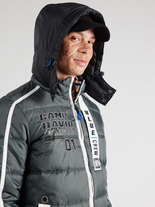 CAMP DAVID Zimná bunda jedľová / biela