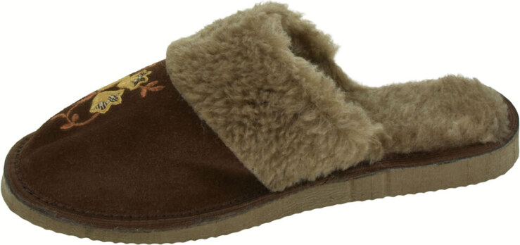 JOHN-C Dámske kožené semišové papuče s výšivkou ELESSE