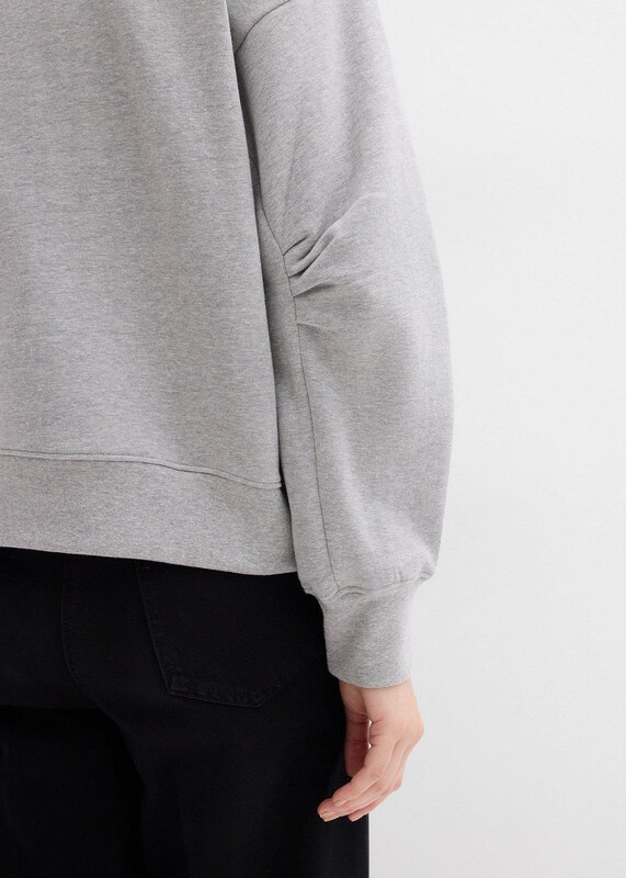 bonprix Mikina so širokým golierom z bio bavlny, farba šedá