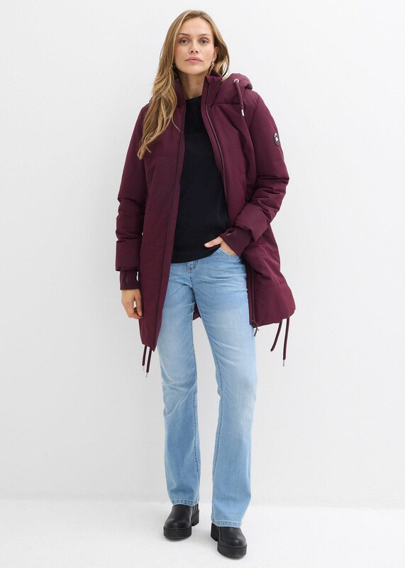 bonprix Prešívaný outdoorový kabát, odpudzujúci vodu, farba červená