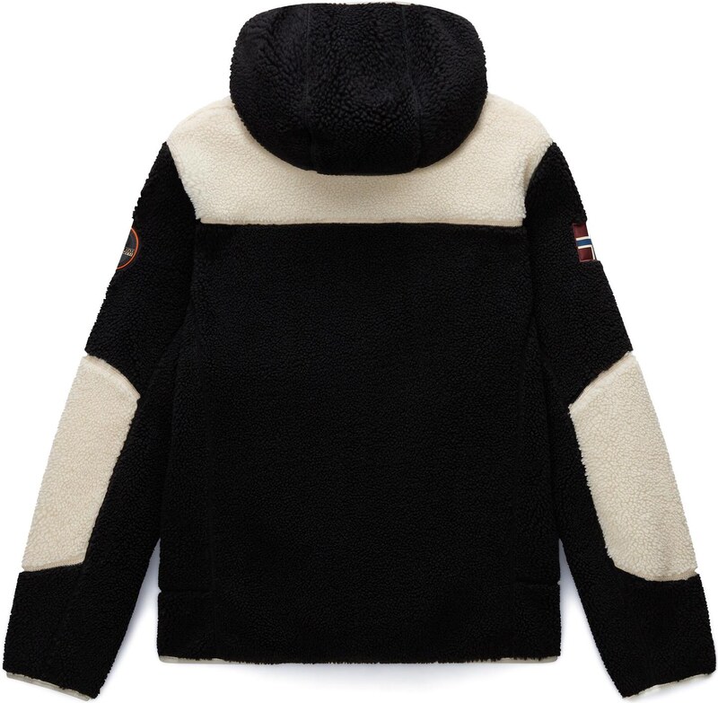 NAPAPIJRI Flisová bunda 'Yupik 3' svetlobéžová / sivá / tmavočervená / čierna