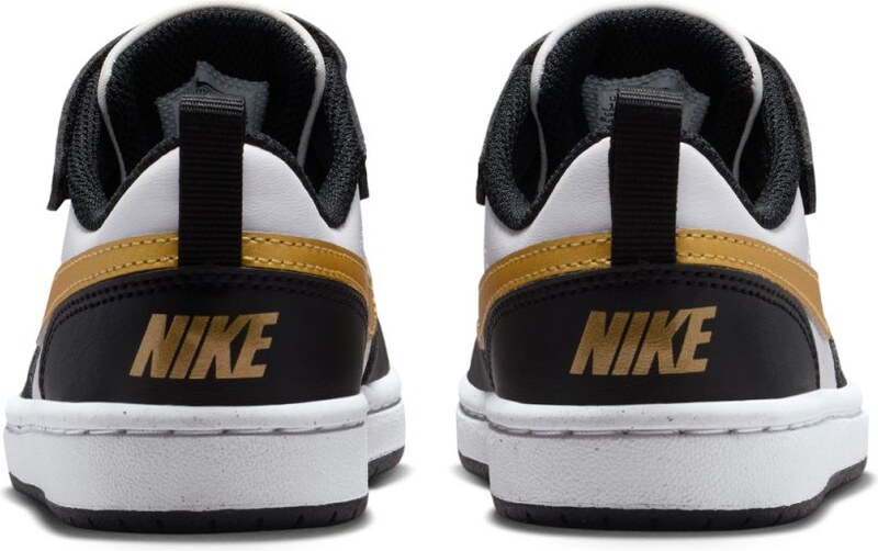 Nike Court Borough Low Recraft Little Kids Shoes BLACK/METALLIC GOLD-BLACK-WHIT 008