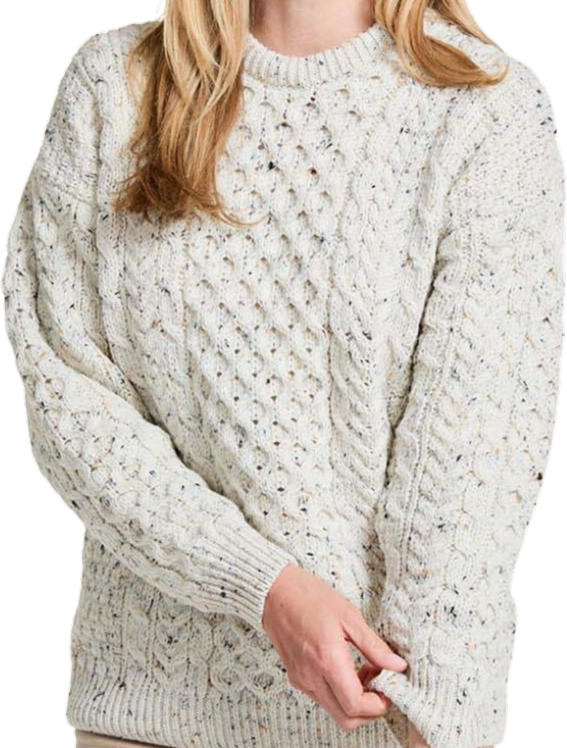 Vlnka Dámsky vlnený Merino sveter s tradičným vzorom krémová veľkosti oblečenia M