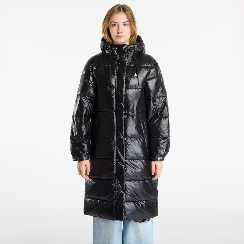 Kabát Calvin Klein Jeans Shine Long Puffer Coat Black L