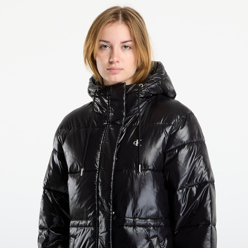 Kabát Calvin Klein Jeans Shine Long Puffer Coat Black L