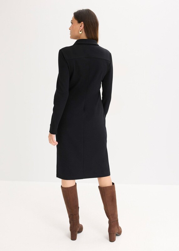 bonprix Košeľové šaty z Punto di Roma, farba čierna