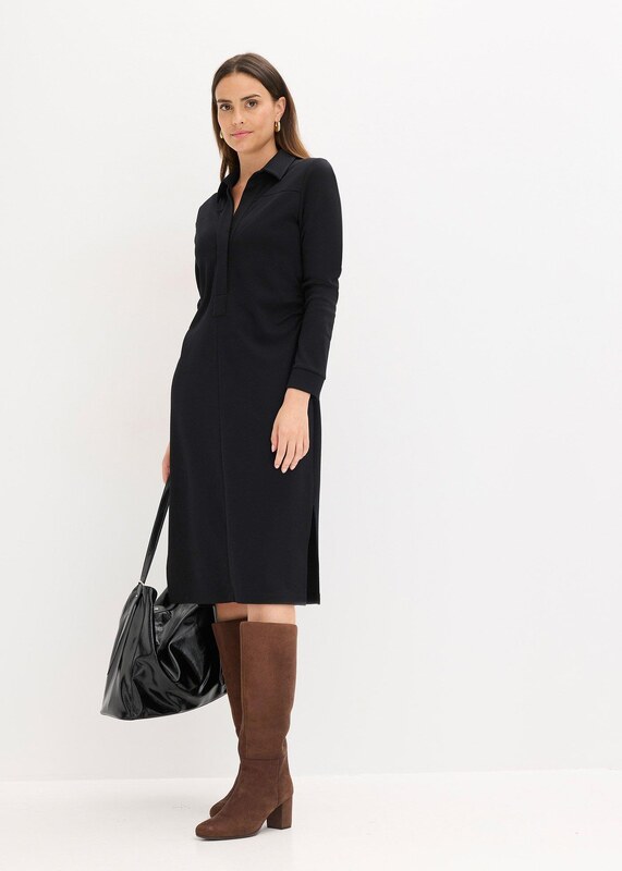 bonprix Košeľové šaty z Punto di Roma, farba čierna