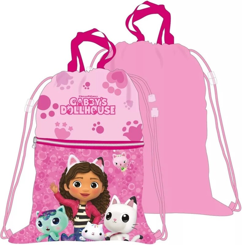 DIFUZED Dievčenské vrecko na prezuvky Gábinin kúzelný domček