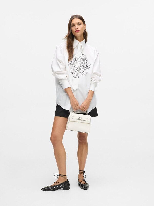 Karl Lagerfeld Kabelka 'Autograph' šedobiela