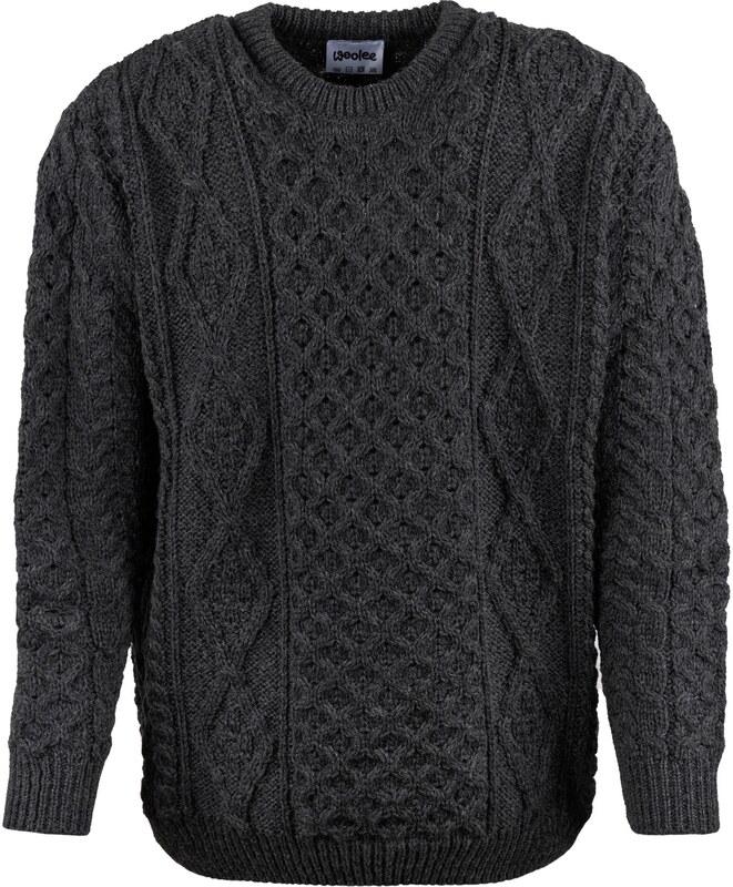 Vlnka Pánsky vlnený sveter s okrúhlym výstrihom tmavo šedá veľkosti oblečenia M