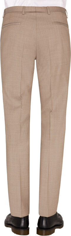 Pánske béžové vlnené oblekové nohavice CLUB OF GENTS slim fit