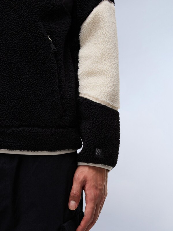 NAPAPIJRI Flisová bunda 'Yupik 3' svetlobéžová / sivá / tmavočervená / čierna