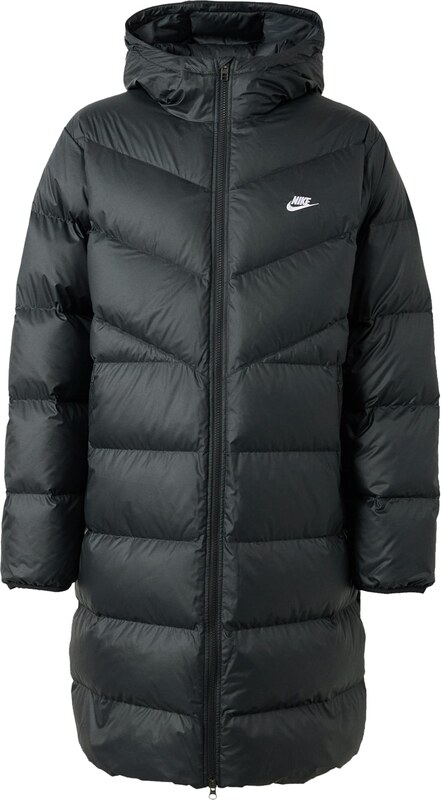 Nike Sportswear Zimný kabát 'WINDRUNNER STMNT' čierna / biela