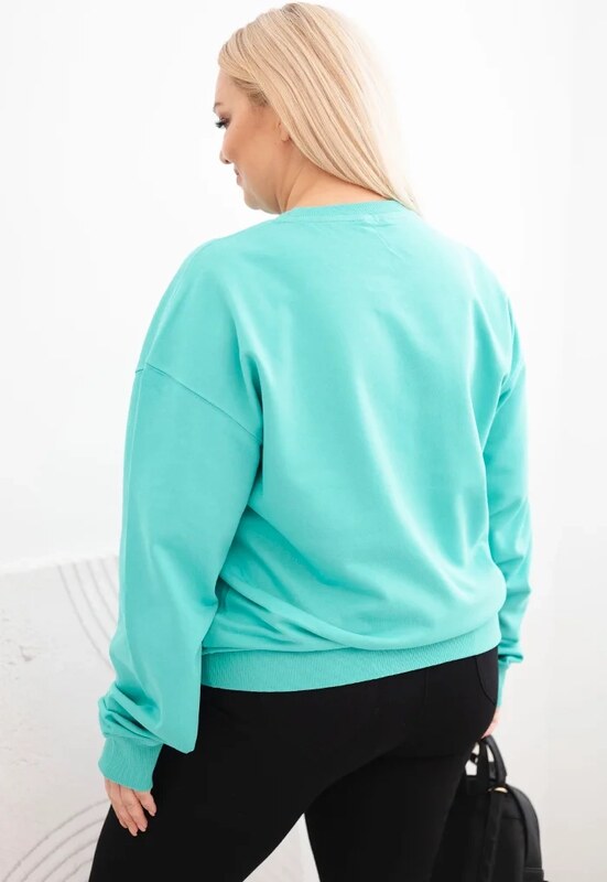 Kesi Dámska mikina s kruhovým dizajnom Plus Size bavlnená basic s okrúhlym výstrihom