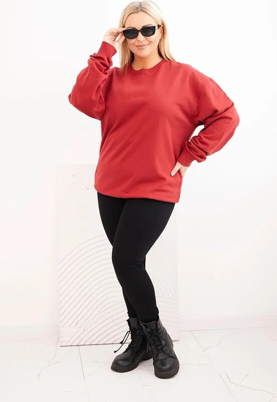 Kesi Dámska mikina s kruhovým dizajnom Plus Size bavlnená basic s okrúhlym výstrihom