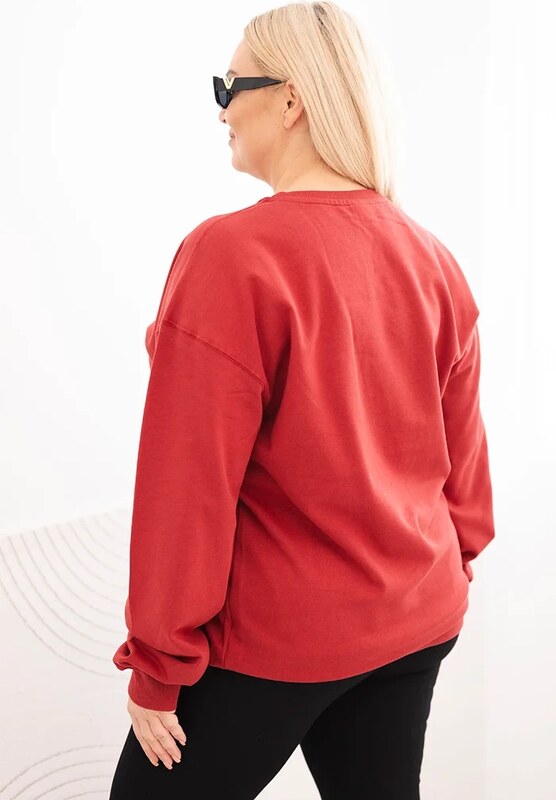 Kesi Dámska mikina s kruhovým dizajnom Plus Size bavlnená basic s okrúhlym výstrihom