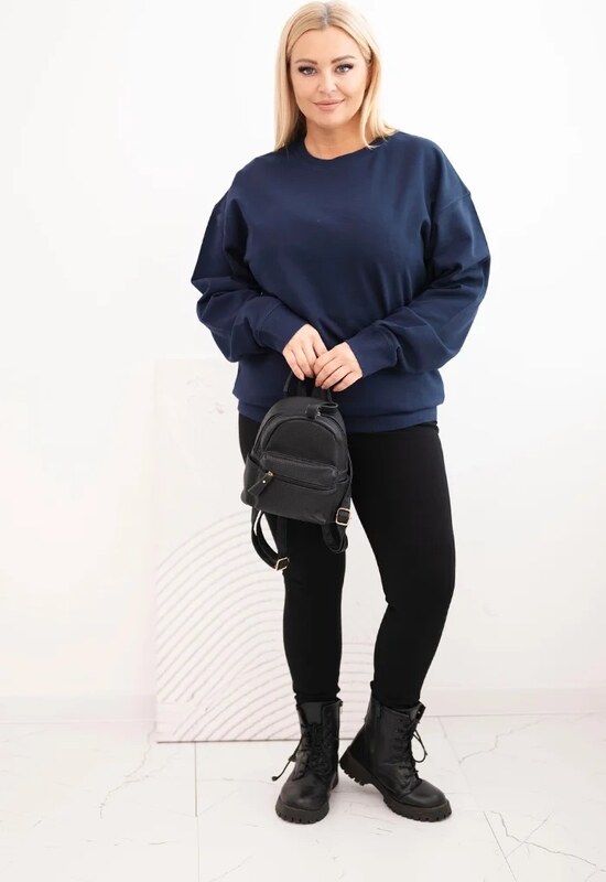 Kesi Dámska mikina s kruhovým dizajnom Plus Size bavlnená basic s okrúhlym výstrihom