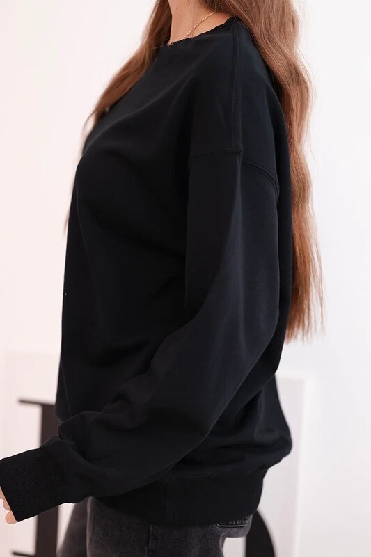 Kesi Dámska mikina z pružného bavlneného materiálu basic s okrúhlym výstrihom