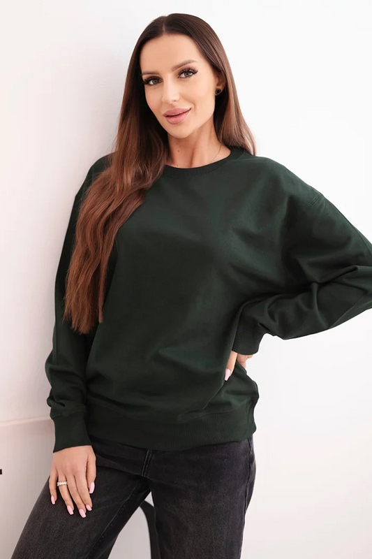 Kesi Dámska mikina z pružného bavlneného materiálu basic s okrúhlym výstrihom