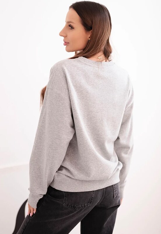 Kesi Dámska mikina z pružného bavlneného materiálu basic s okrúhlym výstrihom