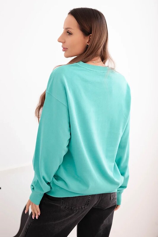 Kesi Dámska mikina z pružného bavlneného materiálu basic s okrúhlym výstrihom