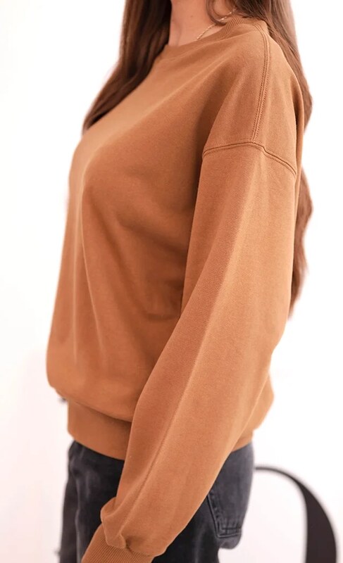 Kesi Dámska mikina z pružného bavlneného materiálu basic s okrúhlym výstrihom