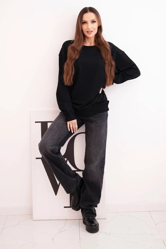 Kesi Dámska mikina z pružného bavlneného materiálu basic s okrúhlym výstrihom