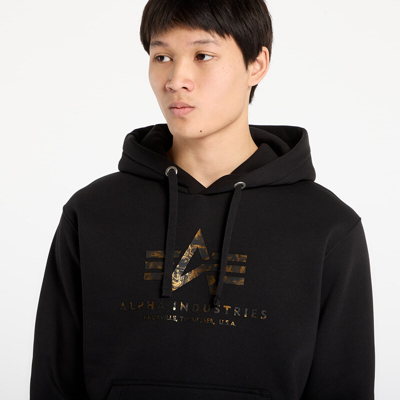 Mikina Alpha Industries Basic Hoodie BL Effect Print Black M