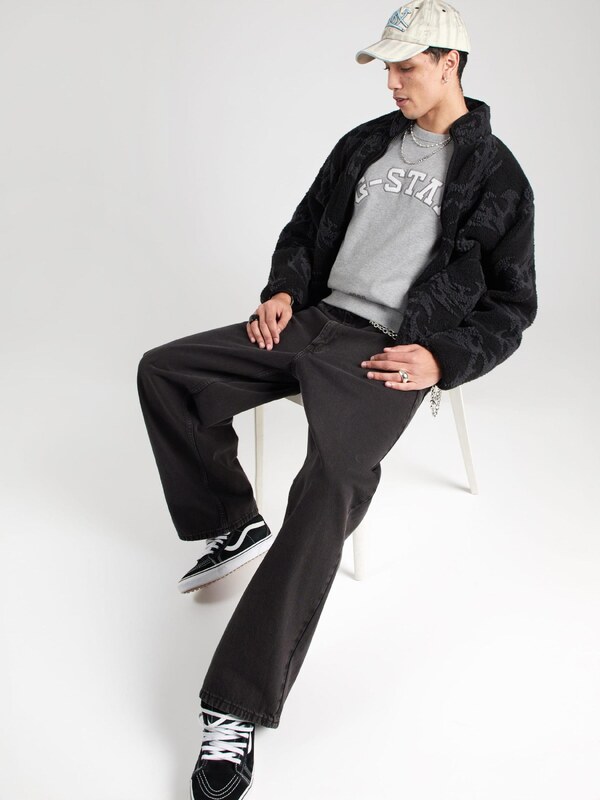 G-STAR Mikina sivá / tmavosivá / biela